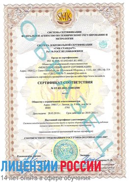 Образец сертификата соответствия Санкт-Петербург Сертификат OHSAS 18001
